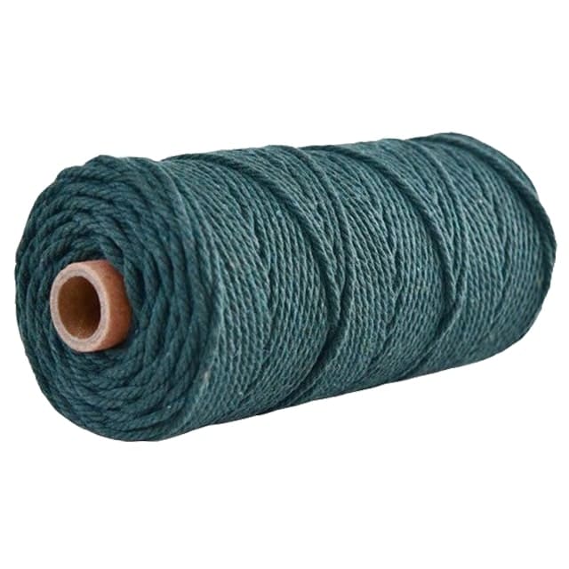4mm Macrame Cord — Beige | 100 m Spool - Teal Green