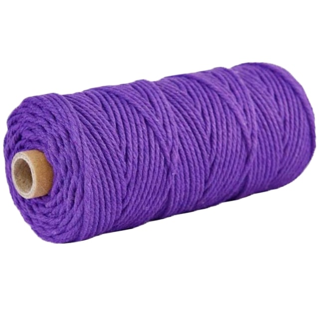 4mm Macrame Cord — Beige | 100 m Spool - Purple