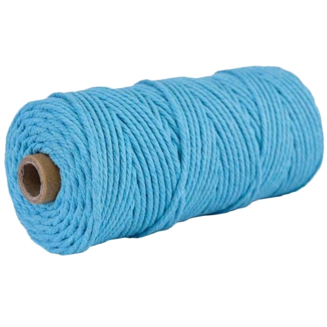 2mm Macrame Cord — Beige | 100 m Spool - Sky Blue