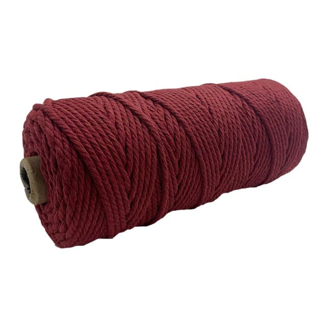 2mm Macrame Cord — Beige | 100 m Spool - Bordeaux sombre
