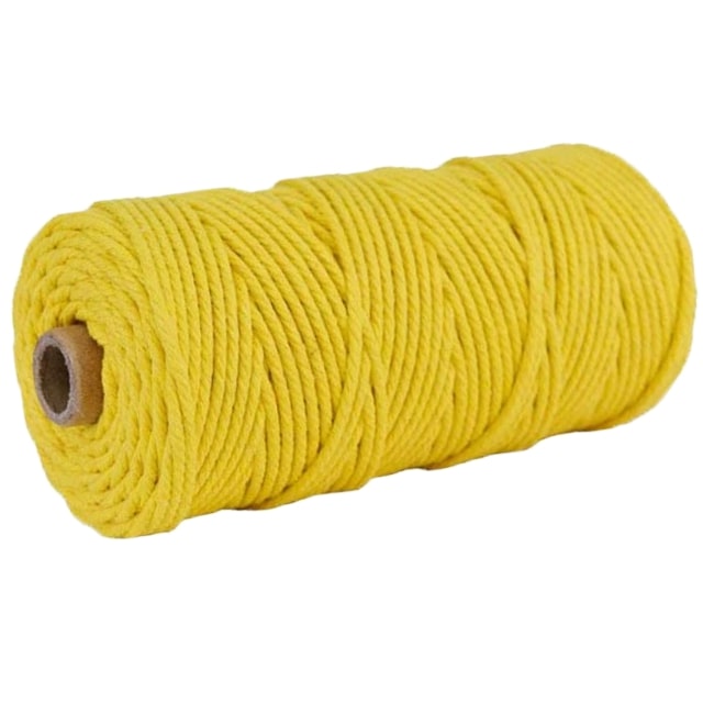 2mm Macrame Cord — Beige | 100 m Spool - Lemon Yellow