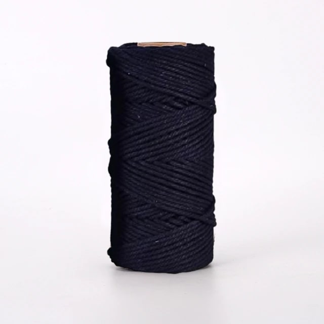 2mm Macrame Cord — Beige | 100 m Spool - Black