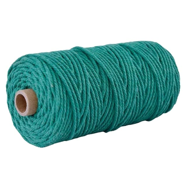 2mm Macrame Cord — Beige | 100 m Spool - Teal Green