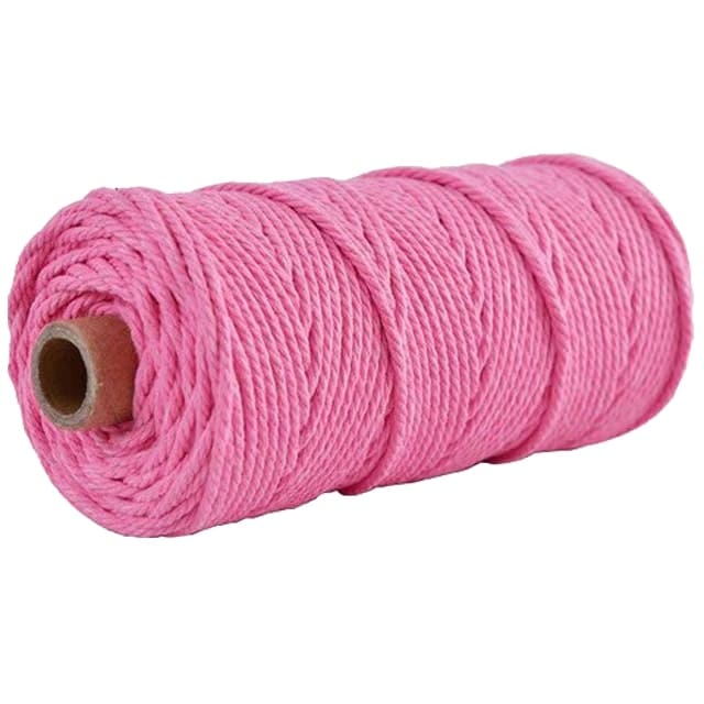 3mm Macrame Cord — Beige | 100 m Spool - Candy Pink