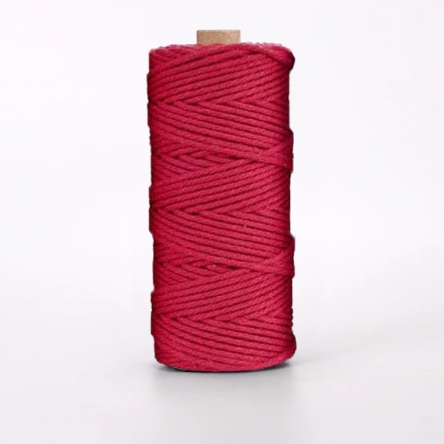 3mm Macrame Cord — Beige | 100 m Spool - Red
