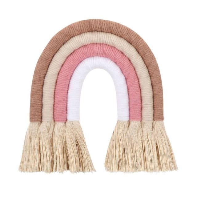 Déco arc en ciel macramé