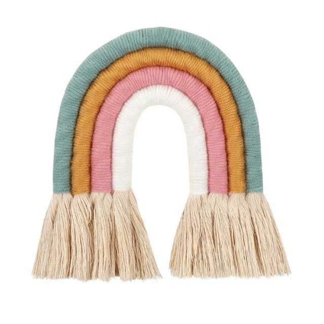 Déco arc en ciel macramé
