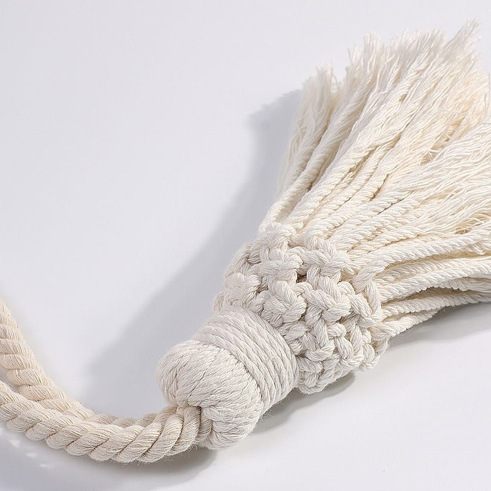 Embrasse rideau macramé pompon