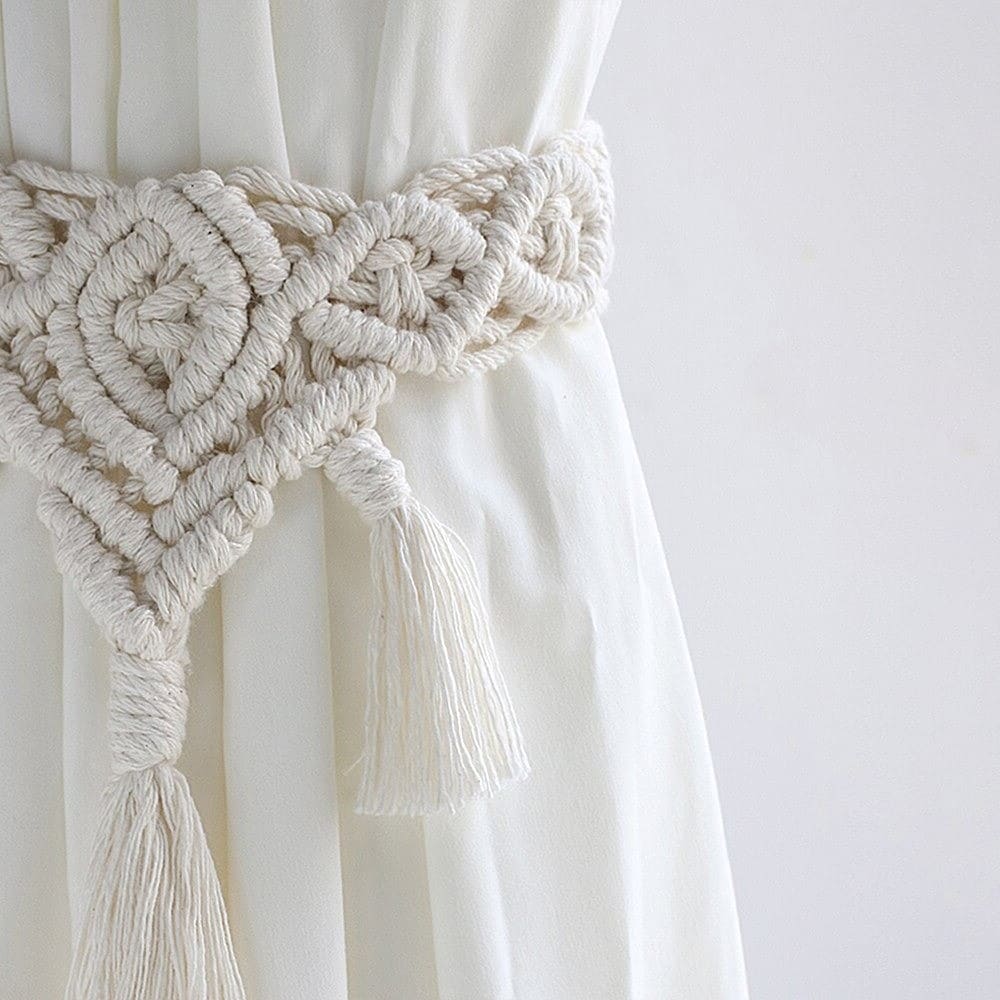 Embrasse rideau macramé en coton