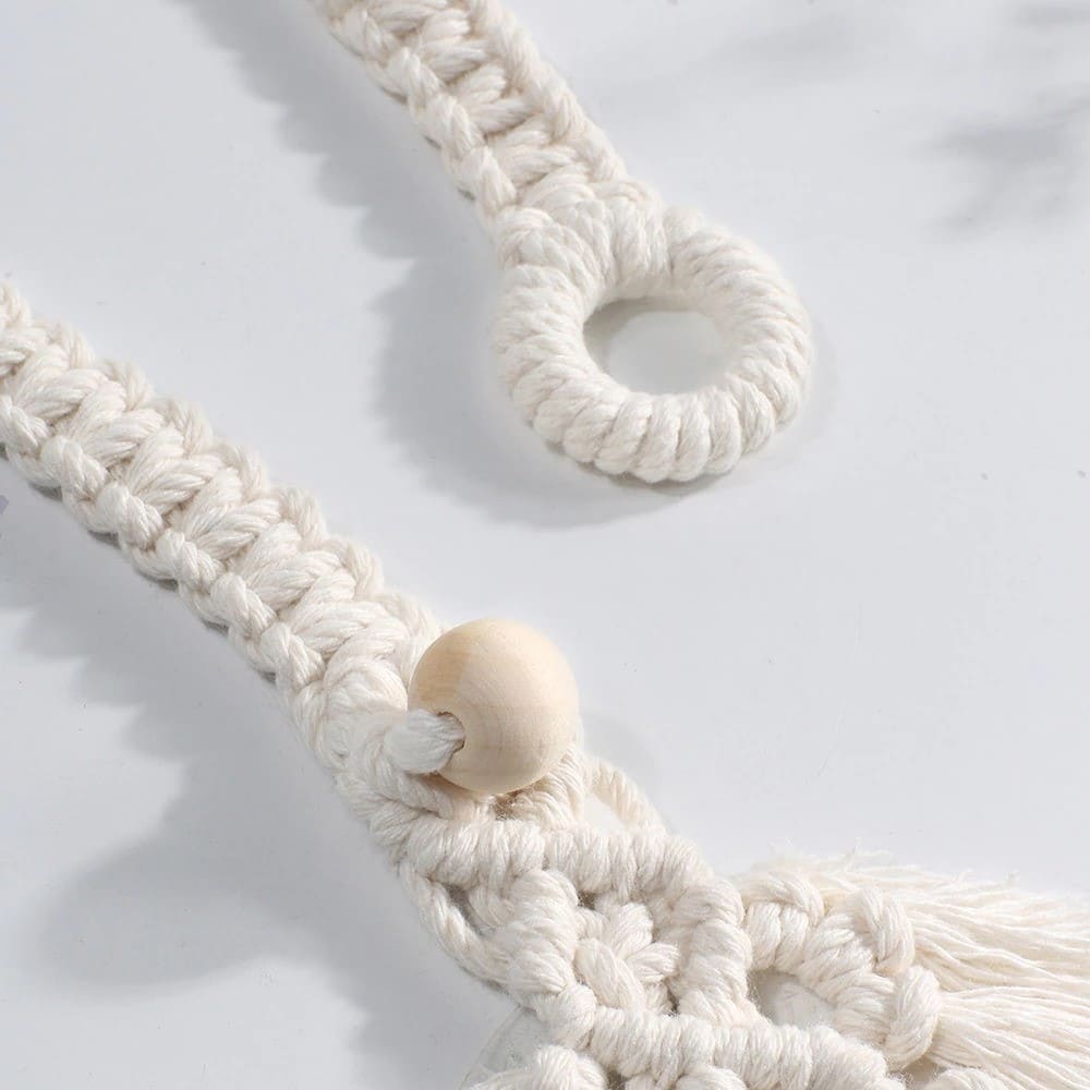 Embrasse rideau macramé feuille