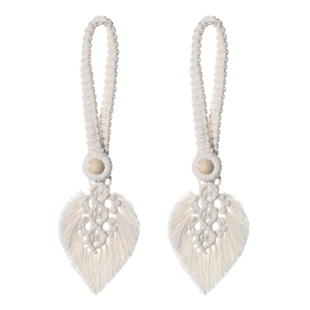 Embrasse rideau feuille macramé beige