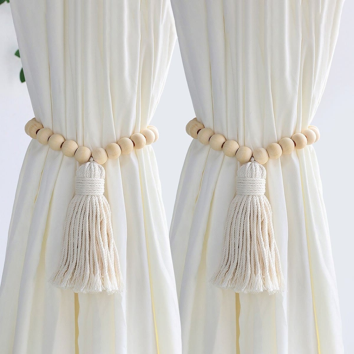 Embrasses rideaux perles macramé