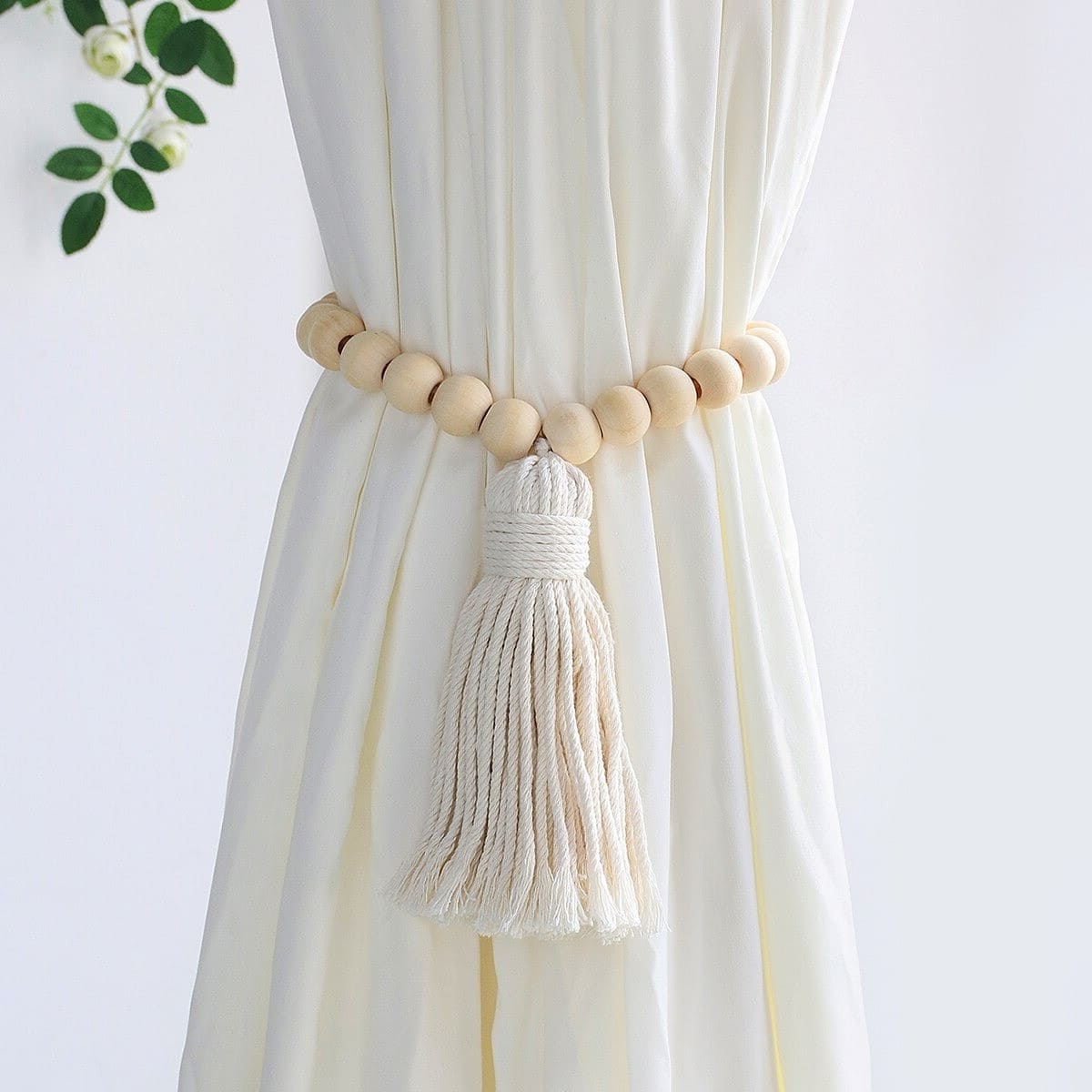 Embrasse rideau macramé à perles