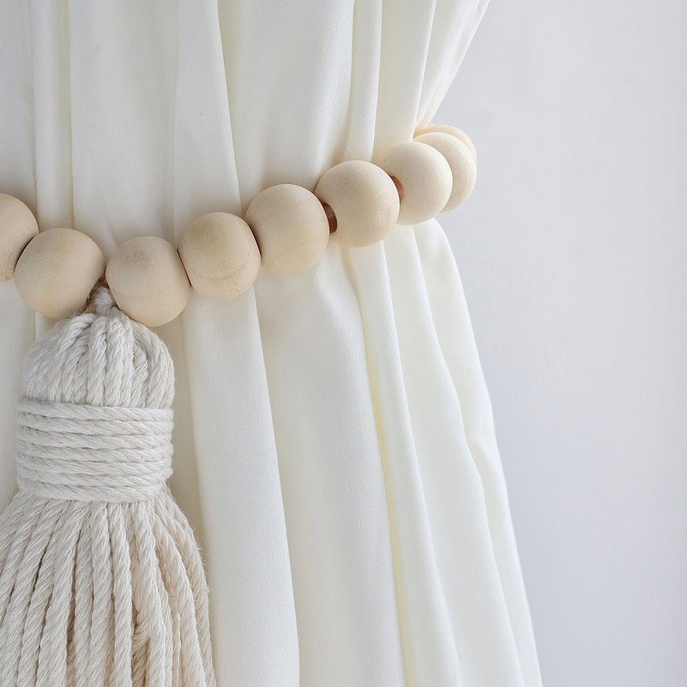 Embrasse rideau perles en macramé