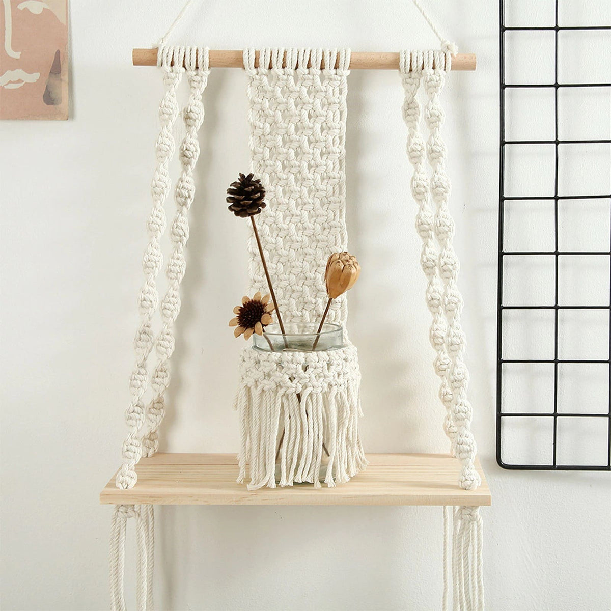 Etagère macramé frange