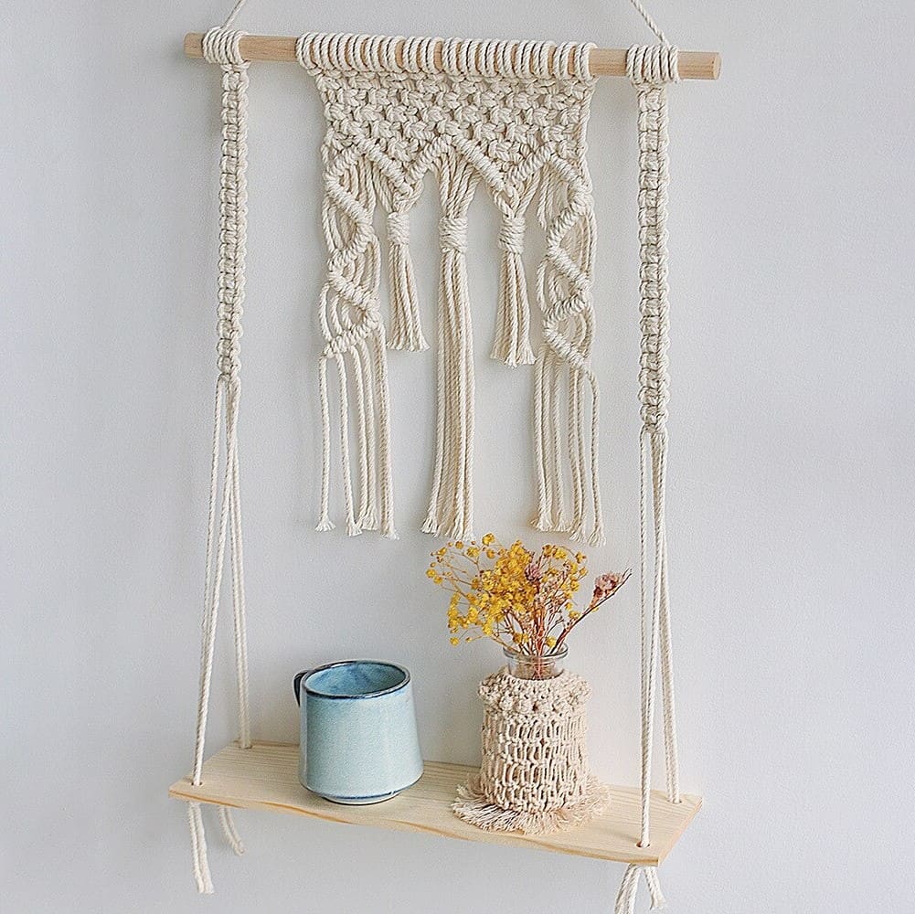 Etagere murale bohème macramé
