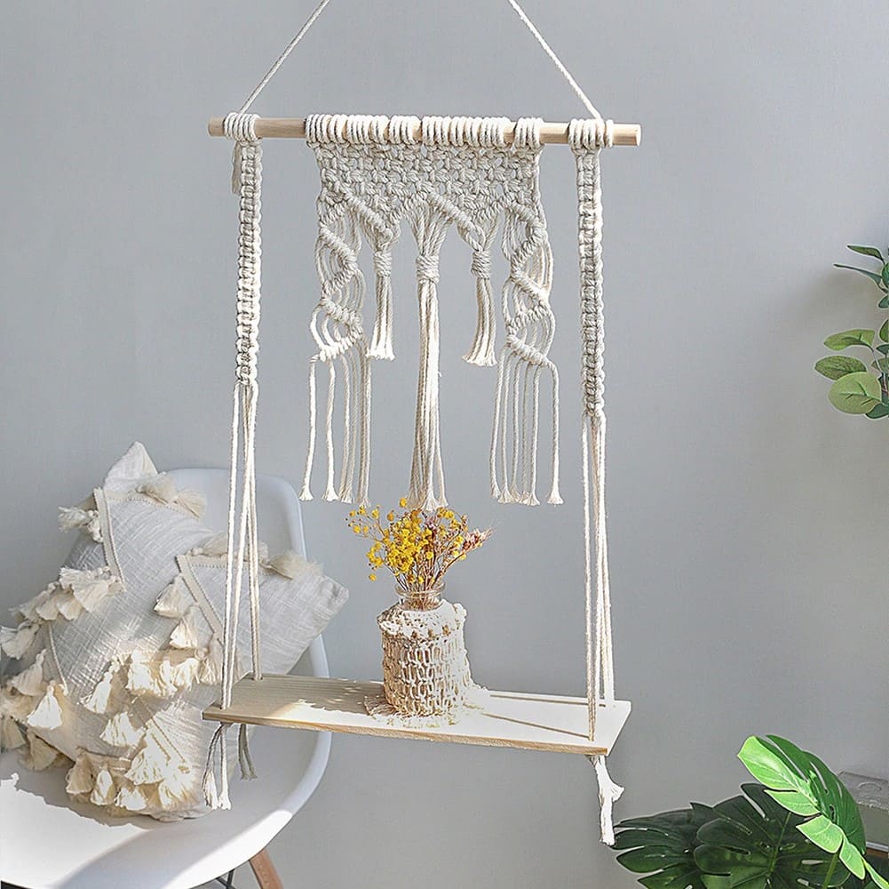Etagere murale bohème macramé