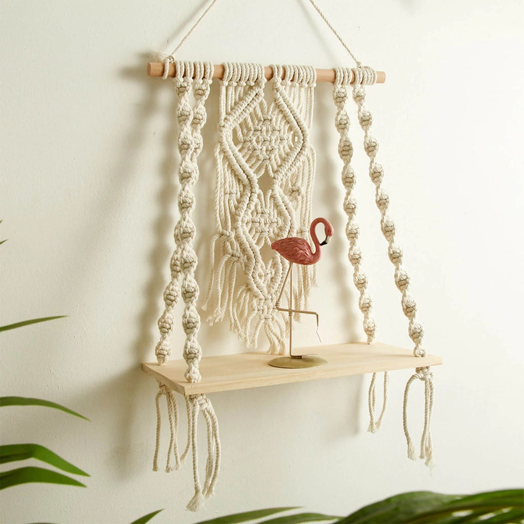 Etagère murale macramé