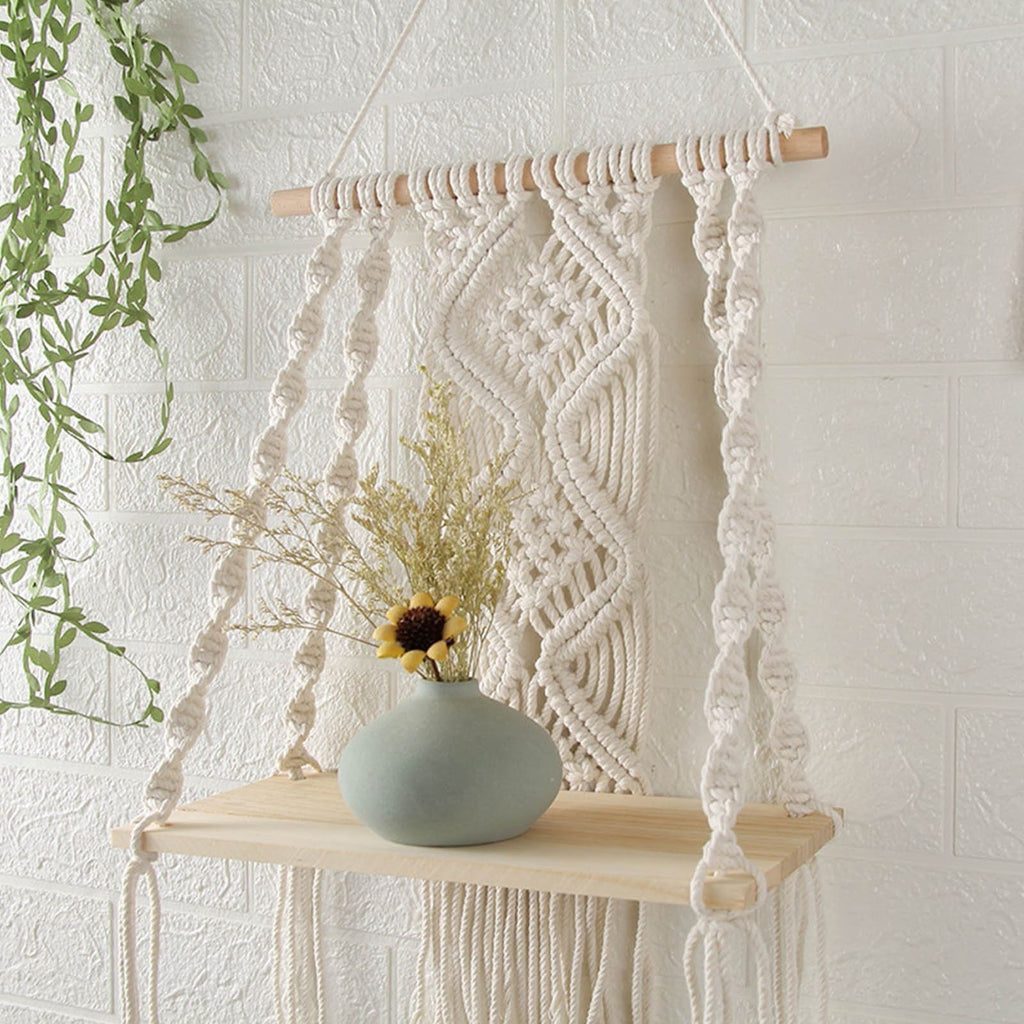 Etagère murale macramé