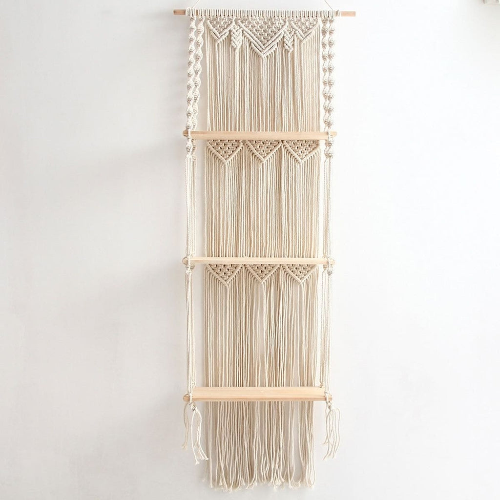Etagere triple murale macrame