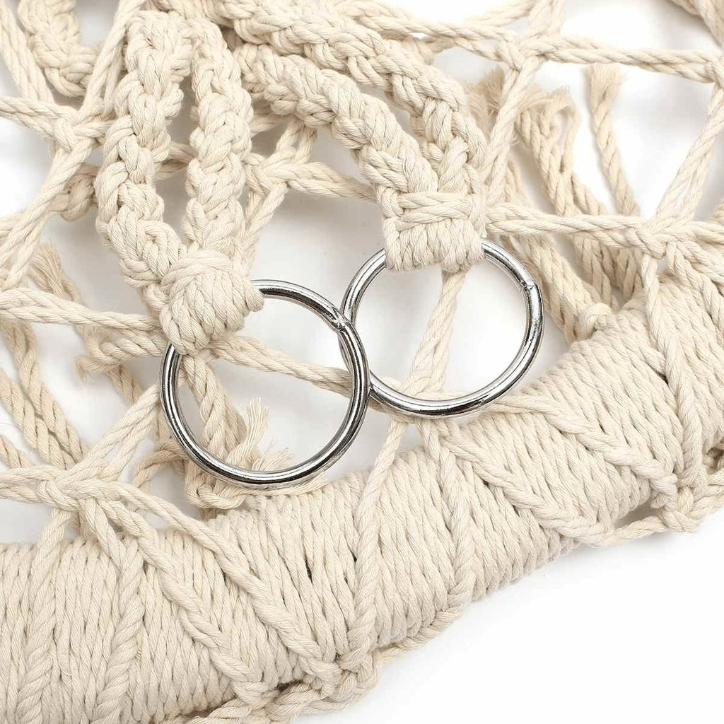 Fauteuil hamac macramé coton et corde