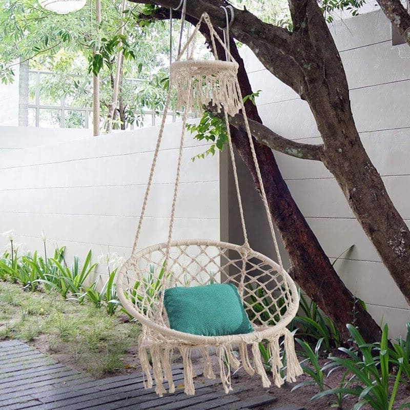 Fauteuil hamac macramé bohème