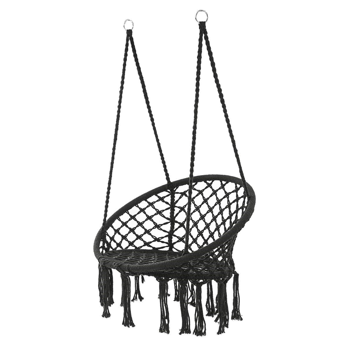 Fauteuil suspendu macramé noir