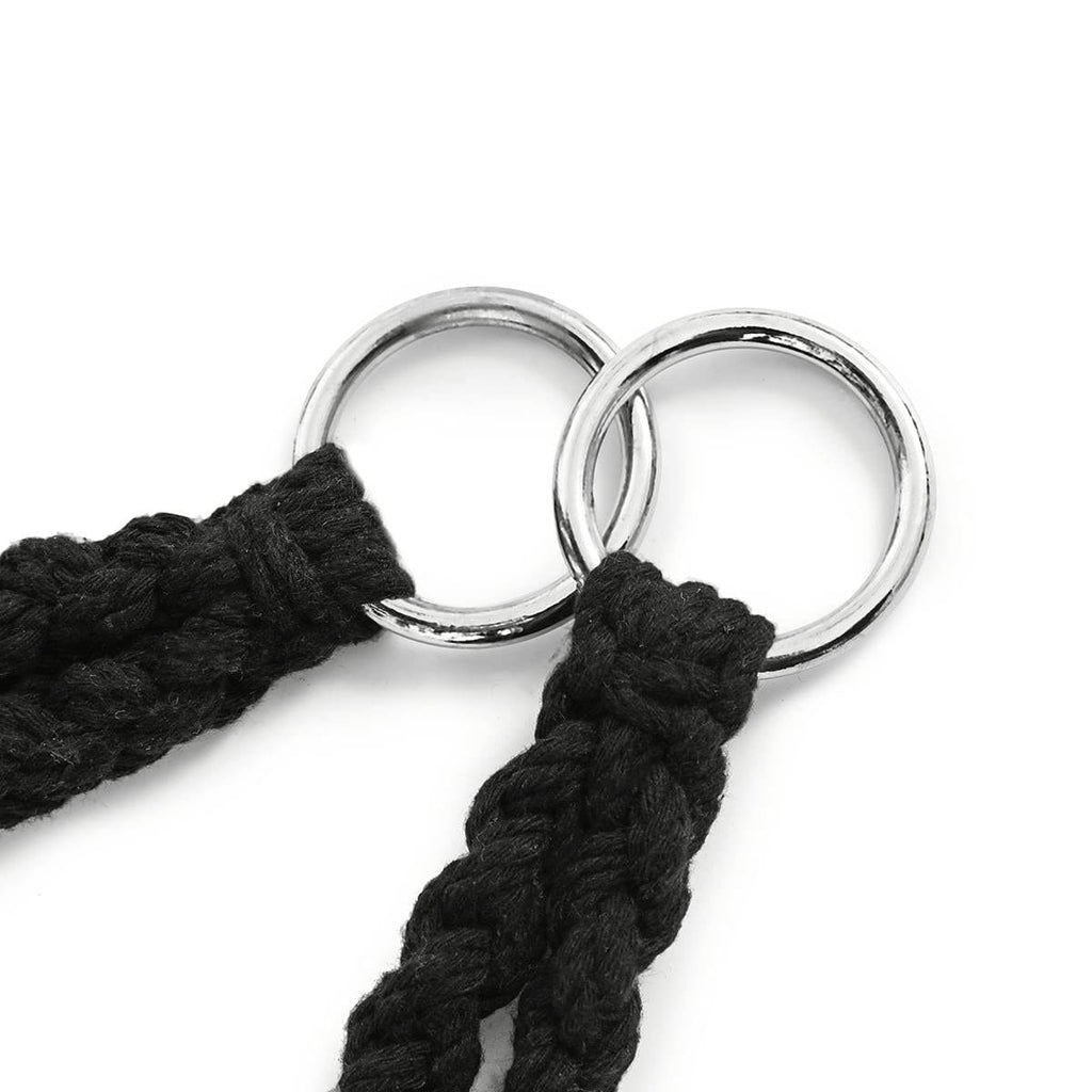 Fauteuil suspendu macramé corde noir