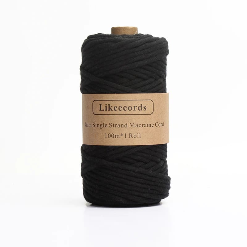 4mm Macrame Cord | 100 m Spool - Black