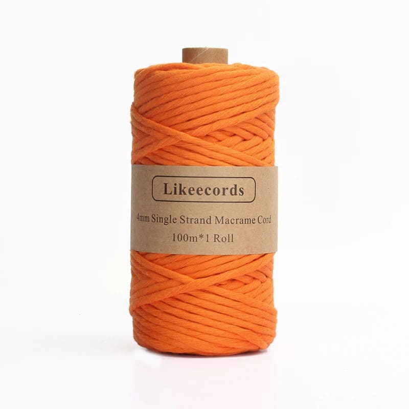 4mm Macrame Cord | 100 m Spool - Orange