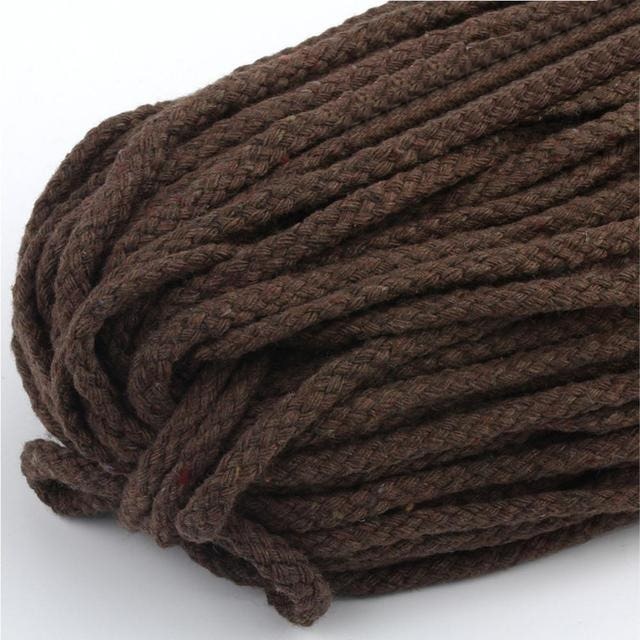 5mm Macrame Cord — Beige | 30 m Spool - Dark Brown