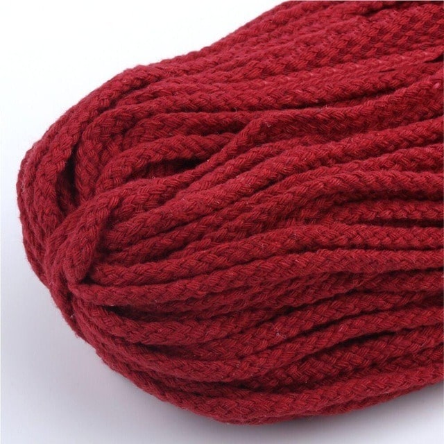 5mm Macrame Cord — Beige | 30 m Spool - Burgundy
