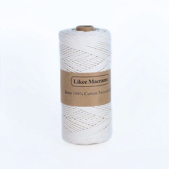 Twisted Cotton Macrame Cord | 150 m Spool - White