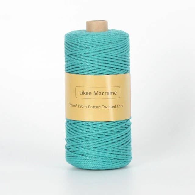 Twisted Cotton Macrame Cord | 150 m Spool - Turquoise