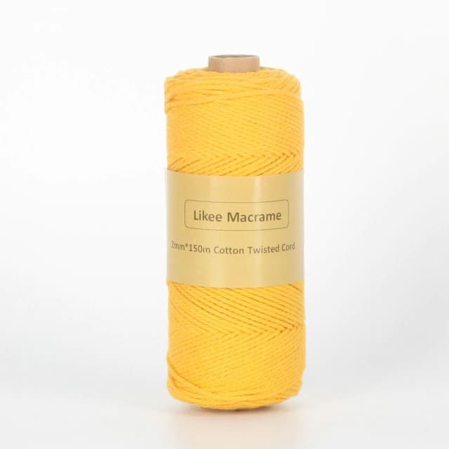 Twisted Cotton Macrame Cord | 150 m Spool - Yellow