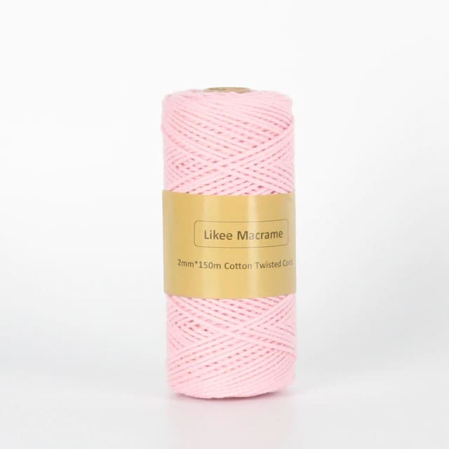 Twisted Cotton Macrame Cord | 150 m Spool - Pink