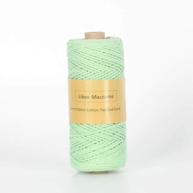 Twisted Cotton Macrame Cord | 150 m Spool - Mint Green