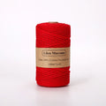 3mm Natural Cotton Macrame Cord | 100 m Spool - Bright Red