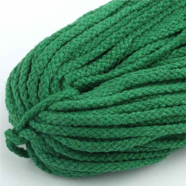 5mm Macrame Cord — Beige | 30 m Spool - Emerald Green