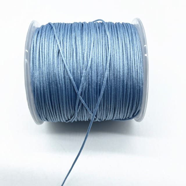 0.8mm Nylon Macrame Cord — White | 100 m Spool - Sky Blue
