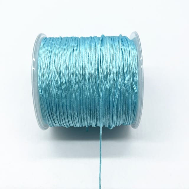 0.8mm Nylon Macrame Cord — White | 100 m Spool - Cyan
