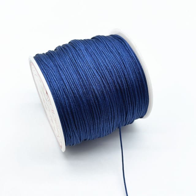 0.8mm Nylon Macrame Cord — White | 100 m Spool - Navy