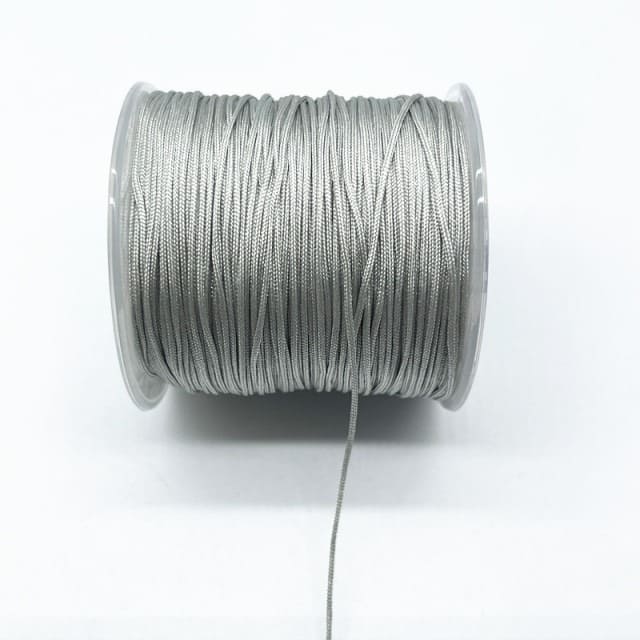 0.8mm Nylon Macrame Cord — White | 100 m Spool - Light Grey