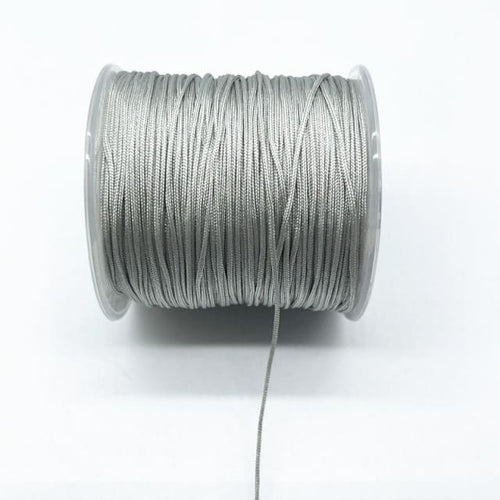 0.8mm Nylon Macrame Cord — White | 100 m Spool - Light Grey
