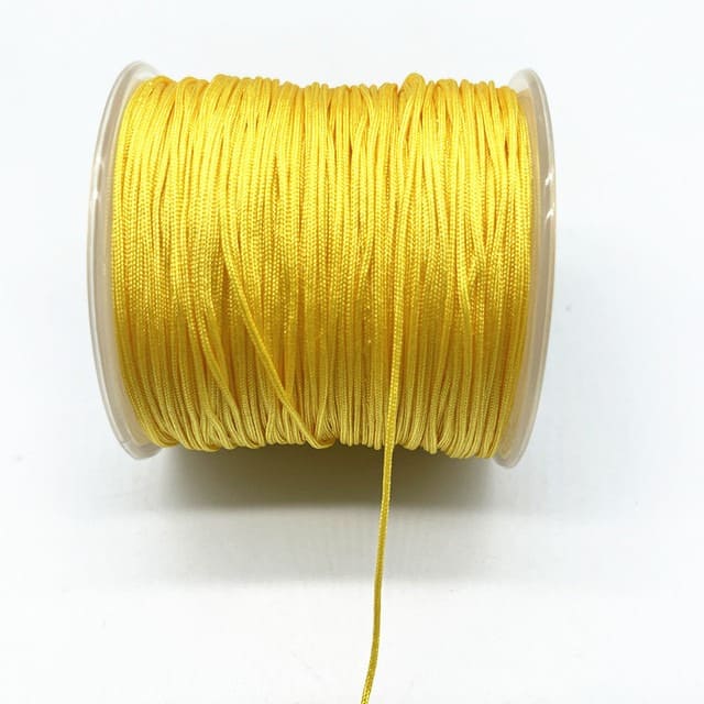 0.8mm Nylon Macrame Cord — White | 100 m Spool - Lemon Yellow