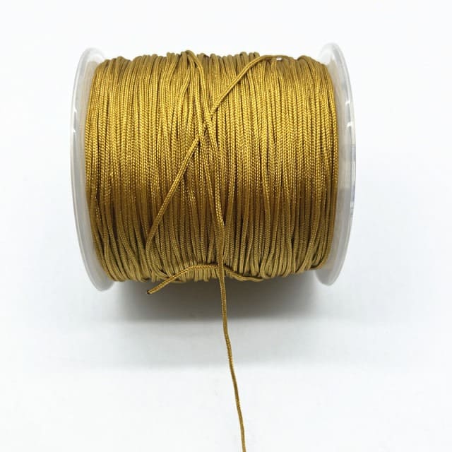 0.8mm Nylon Macrame Cord — White | 100 m Spool - Copper Yellow