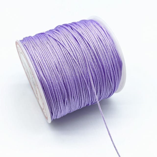 0.8mm Nylon Macrame Cord — White | 100 m Spool - Lavender