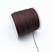 0.8mm Nylon Macrame Cord — White | 100 m Spool - Brown