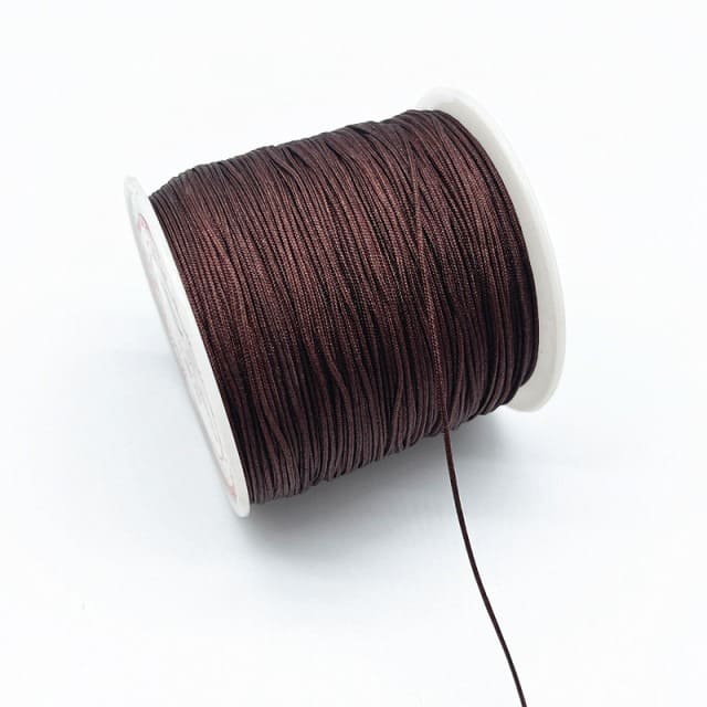 0.8mm Nylon Macrame Cord — White | 100 m Spool - Brown