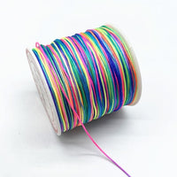 0.8mm Nylon Macrame Cord — White | 100 m Spool - Rainbow